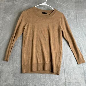 J Crew Sweater Womens XS Brown 100% Merino Wool Long Sleeve Workwear Business